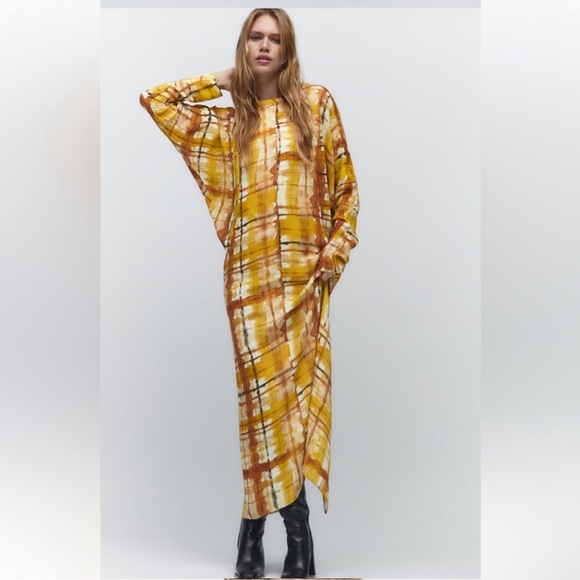 Blogger Favorite Zara Printed Midi Dress Size Medium - Picture 1 of 16